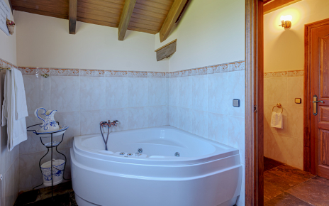 The master bedroom has a hydromassage bathtub